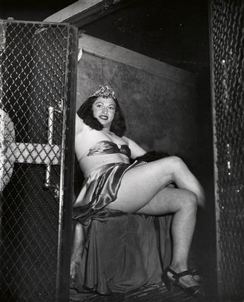 WEEGEE (1899-1968) Performer in Paddy Wagon * Female Nude in Net * Girls in theatre.
